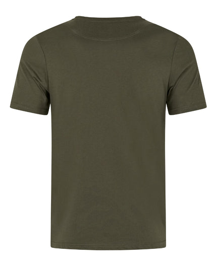 Pine Green Military Olive Grape Leaf Coloured Seeland Mens 3-Pack T-Shirt on white background 