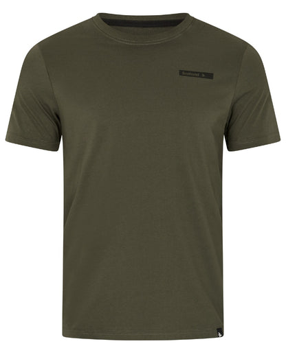 Pine Green Military Olive Grape Leaf Coloured Seeland Mens 3-Pack T-Shirt on white background 