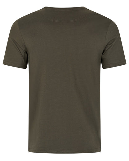 Pine Green Military Olive Grape Leaf Coloured Seeland Mens 3-Pack T-Shirt on white background 