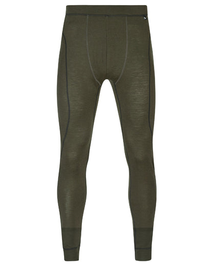 Pine Green Coloured Seeland Mens Apex One Hundred Long Johns on white background 