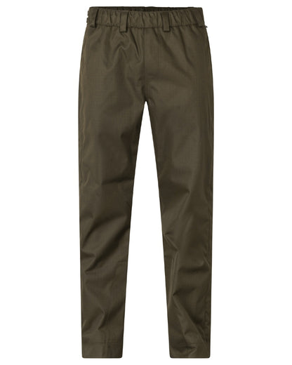 Shaded Olive coloured Seeland Mens Buckthorn Duro Overtrousers on white background 