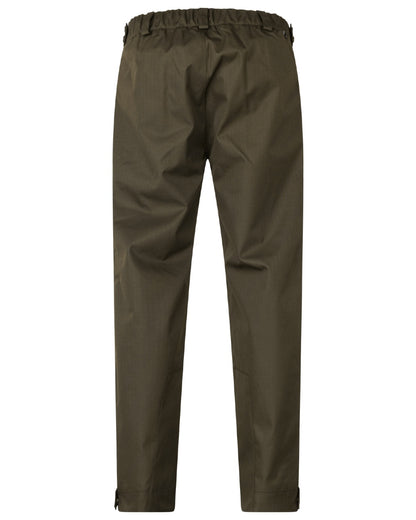 Shaded Olive coloured Seeland Mens Buckthorn Duro Overtrousers on white background 