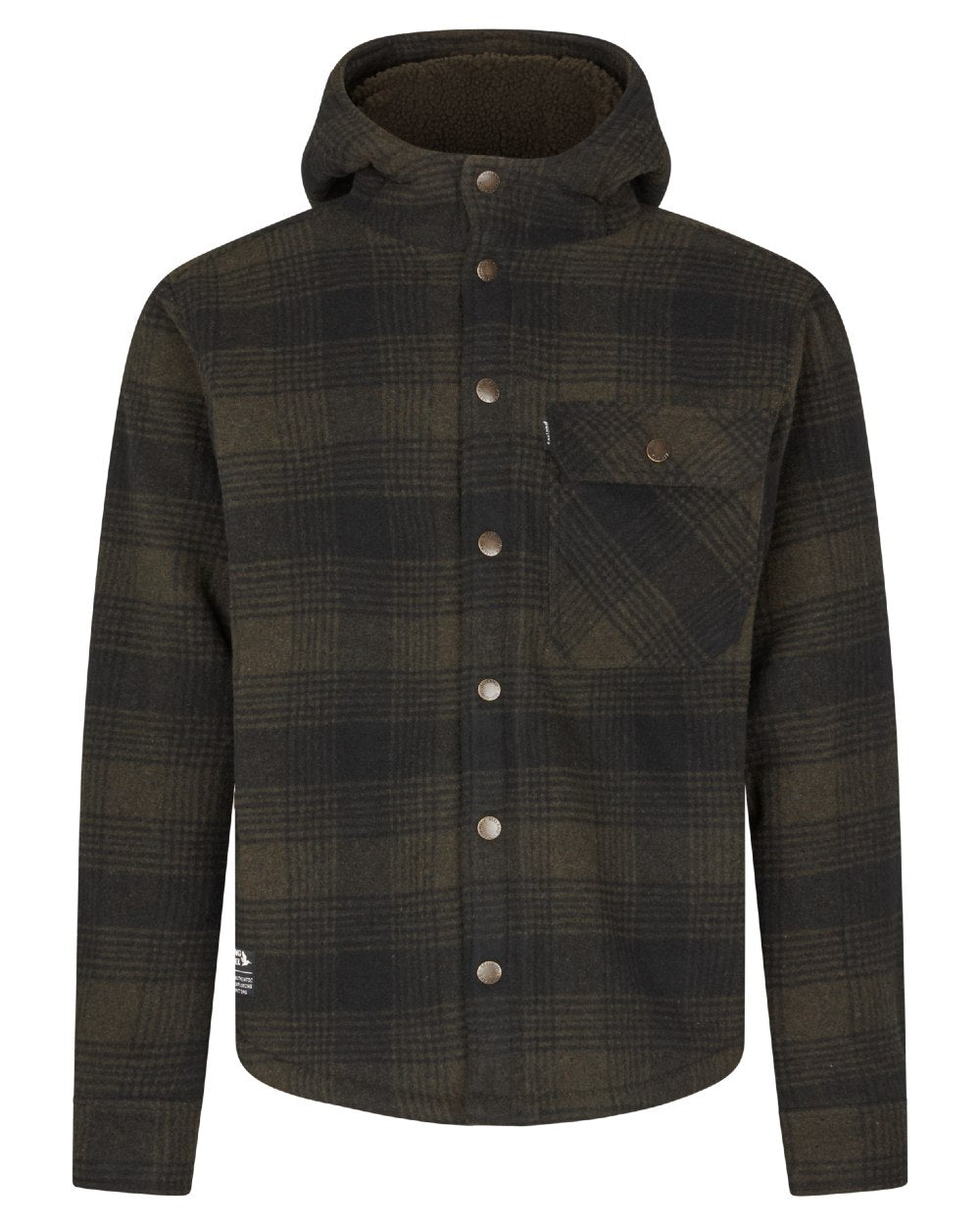 Pine Green Check Coloured Seeland Mens Canada Yukon Jacket on white background 