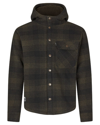 Pine Green Check Coloured Seeland Mens Canada Yukon Jacket on white background 