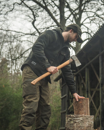 Pine Green Check Coloured Seeland Mens Canada Yukon Jacket on outdoor background 