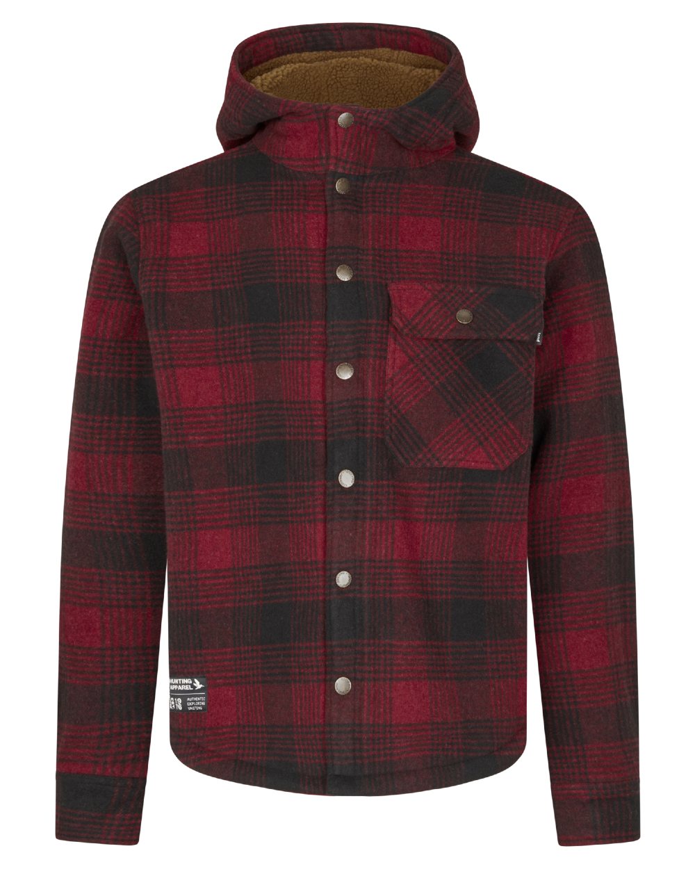 Red Check Coloured Seeland Canada Mens Yukon Jacket on white background 