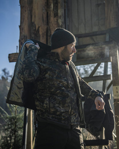 Grape Leaf Coloured Seeland Mens Celsius Heat Liner Waistcoat on outdoor background 