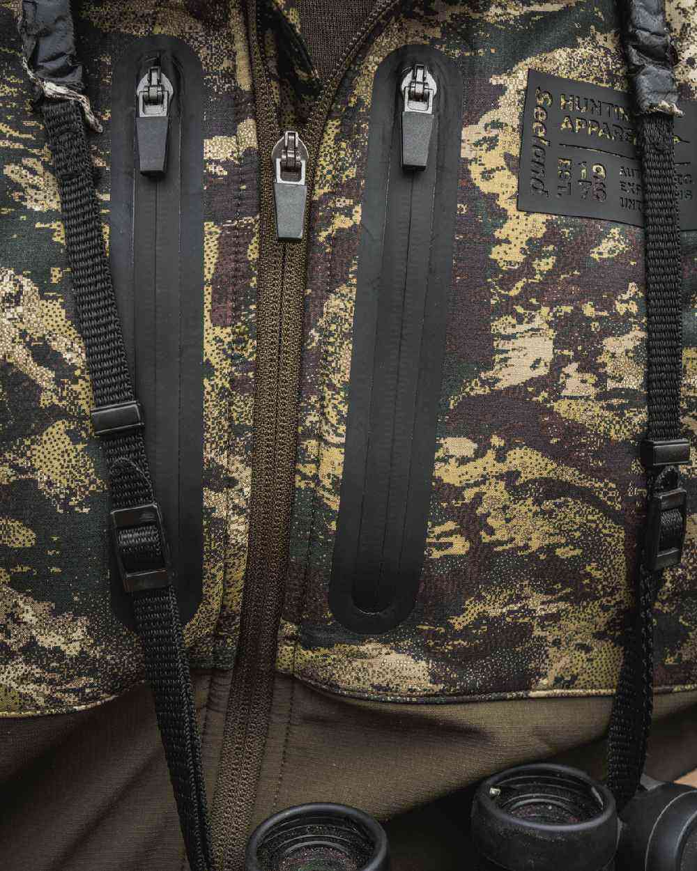 InVis MPC Green Coloured Seeland Mens Chaser Aero Camo Jacket on outdoor background 