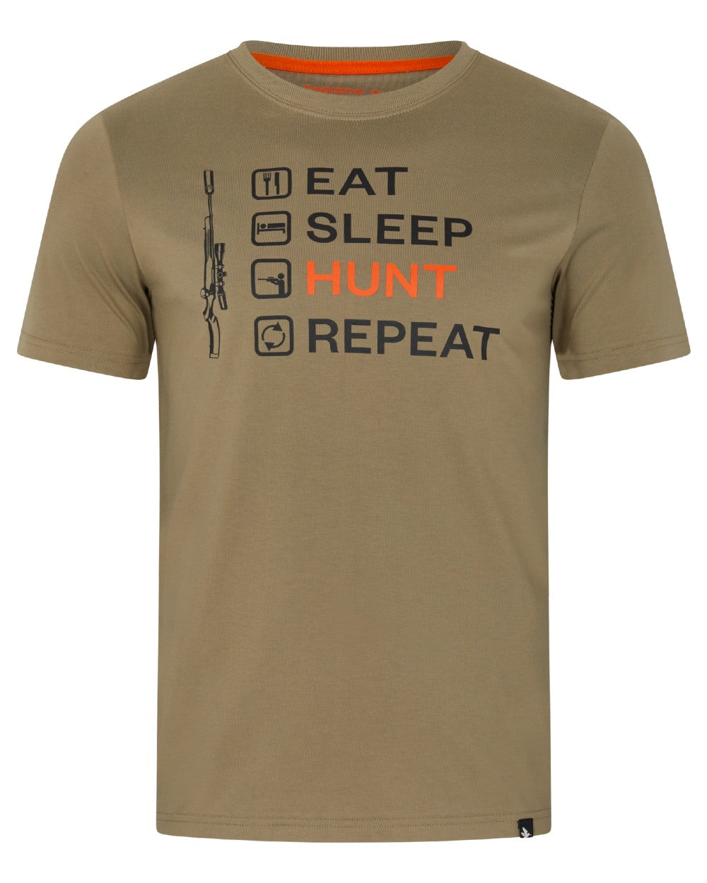 Covert Green coloured Seeland Mens Cross-list T-Shirt on white background 