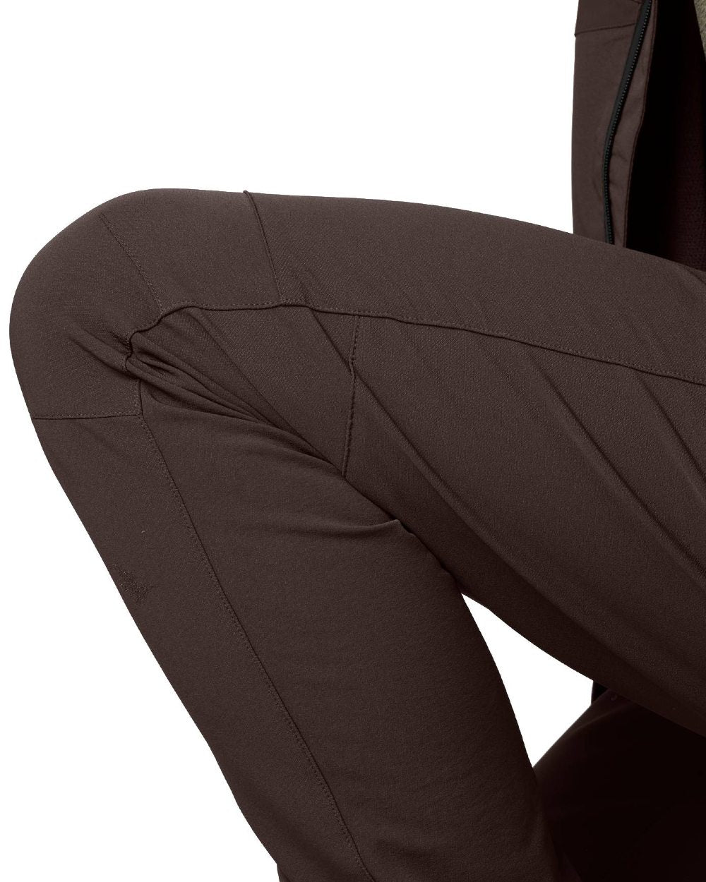Dark Brown Coloured Seeland Mens Dog Active Trousers on white background 