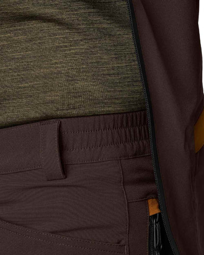 Dark Brown Coloured Seeland Mens Dog Active Trousers on white background 