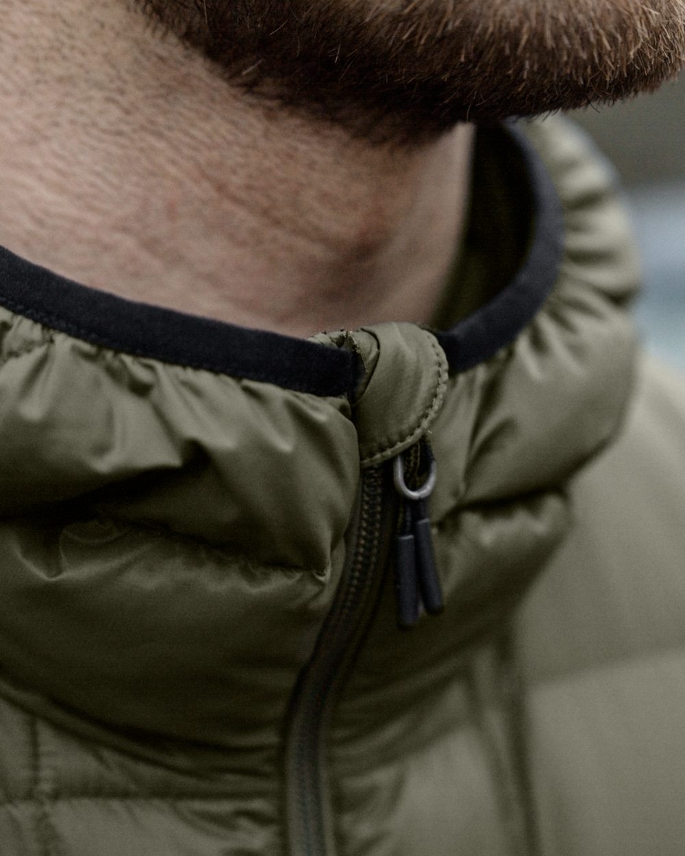 Grape Leaf coloured Seeland Mens Fahrenheit Ultimo Down Jacket on forest background 