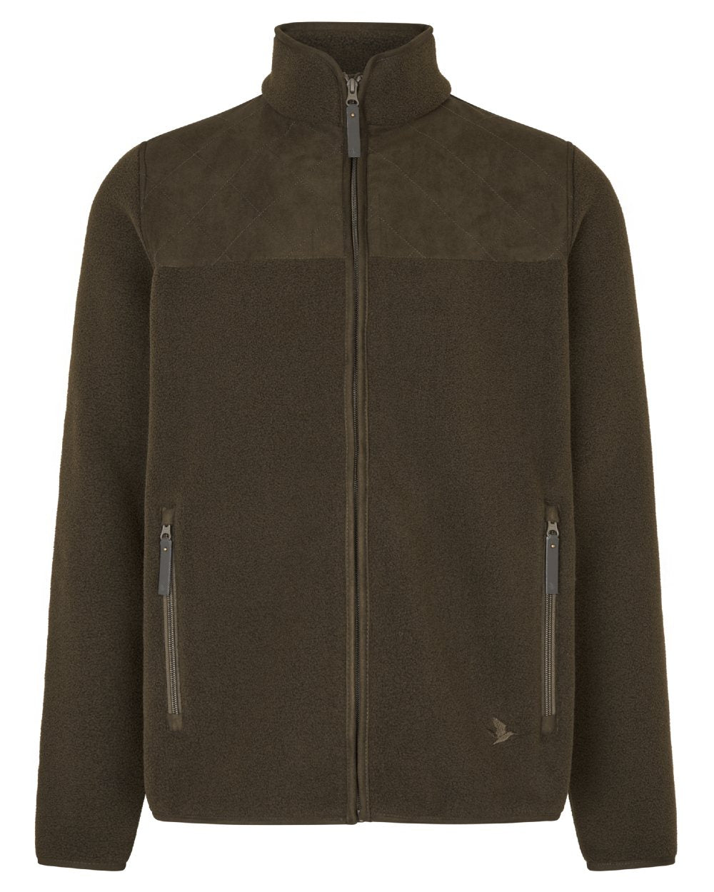 Light Pine Coloured Seeland Mens Fog Fleece Jacket on white background 