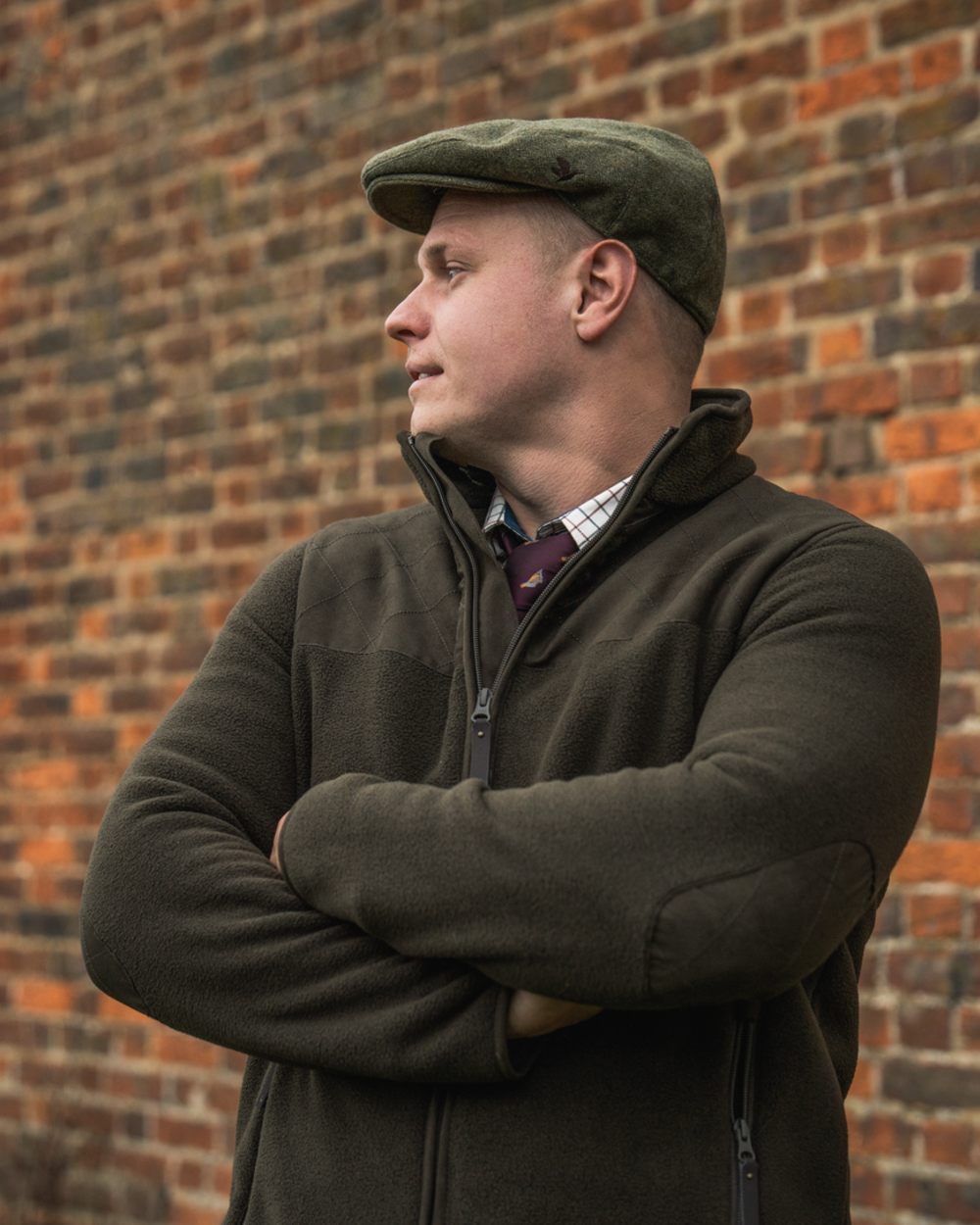 Light Pine Coloured Seeland Mens Fog Fleece Jacket on outdoor background 