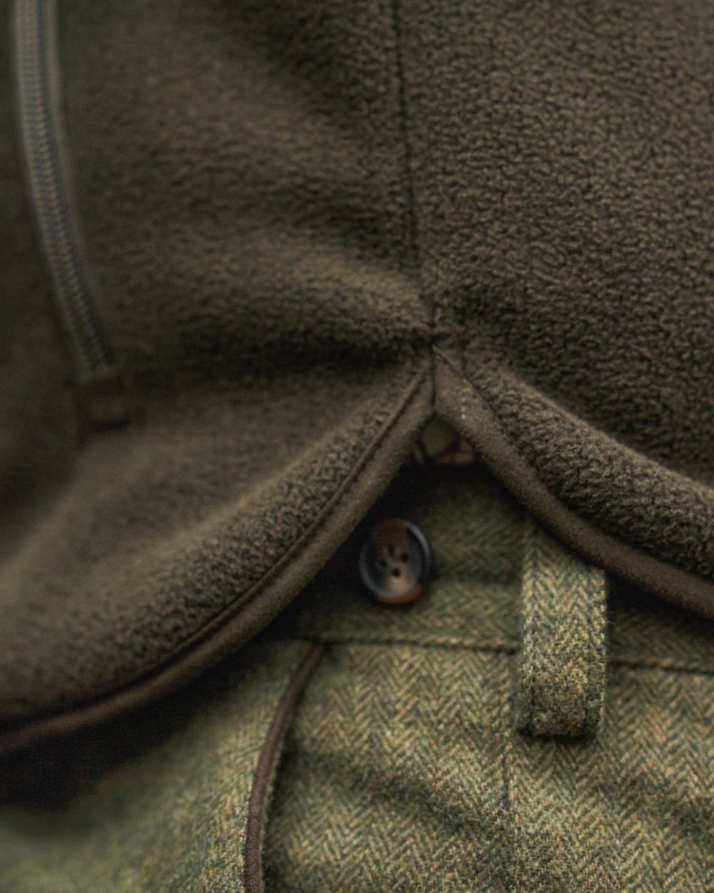 Light Pine Coloured Seeland Mens Fog Fleece Jacket on outdoor background 