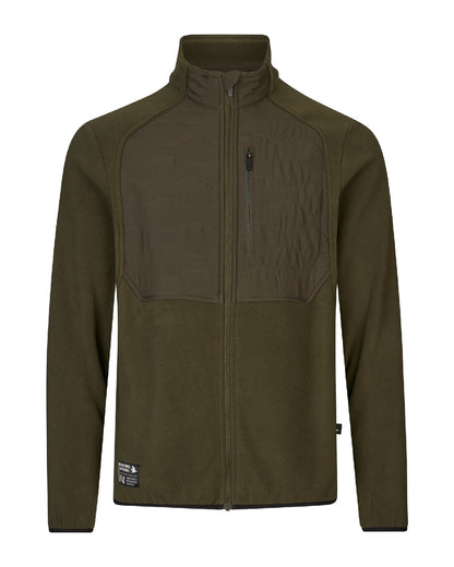 Pine Green Coloured Seeland Mens Gale Fleece Jacket on white background 