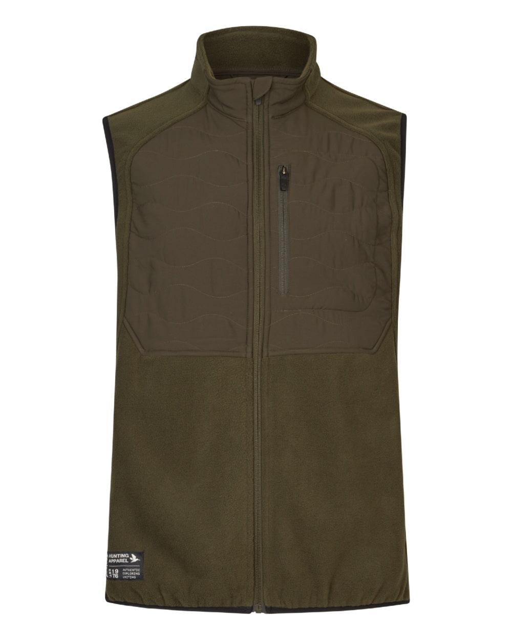 Pine Green Coloured Seeland Mens Gale Fleece Waistcoat on White background 