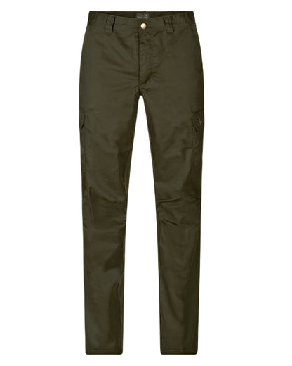 Pine Green Coloured Seeland Mens Oak Trousers on white background 