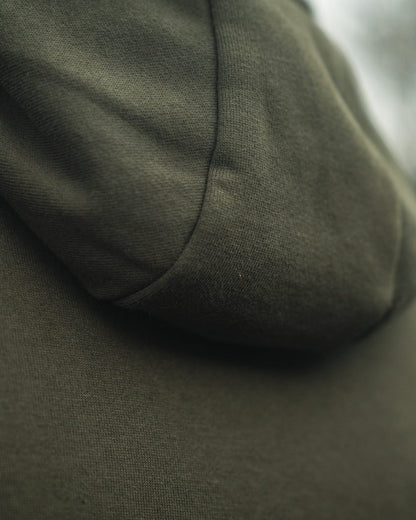 Pine Green Coloured Seeland Mens On Point Hoodie on outdoor background 