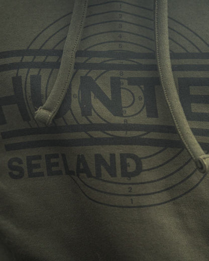 Pine Green Coloured Seeland Mens On Point Hoodie on outdoor background 