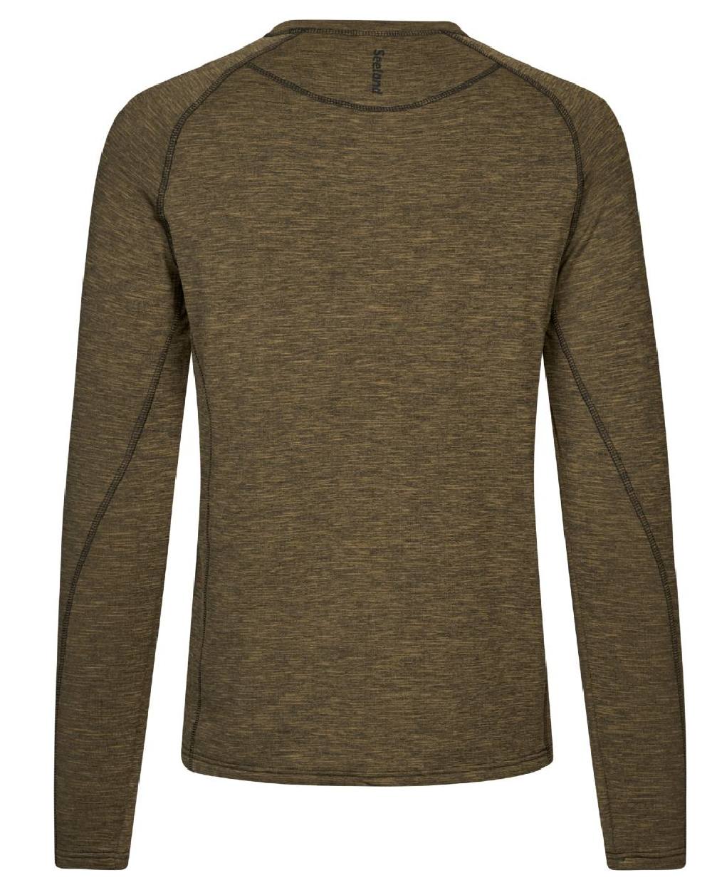 Military Olive Melange Coloured Seeland Peak T-shirt on White Background
