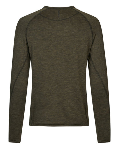 Pine Green Melange Coloured Seeland Mens Peak T-Shirt on white background 