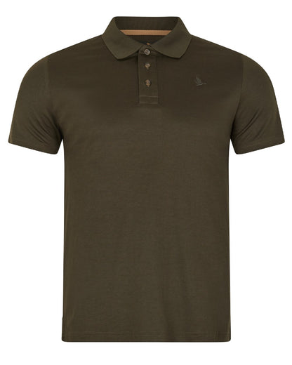 Pine Green Coloured Seeland Mens Pembroke Polo Shirt on white background 