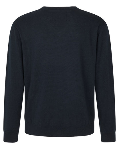 Dark Sapphire Coloured Seeland Mens Pine V-Neck Pullover on white background 