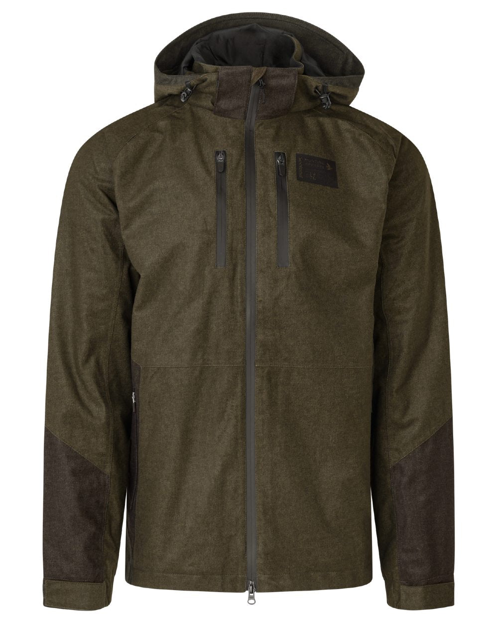 Pine Green Melange coloured Seeland Mens Quest Jacket on white background 