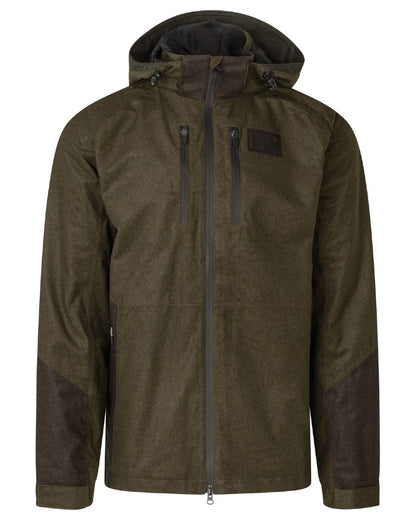 Pine Green Melange coloured Seeland Mens Quest Jacket on white background 