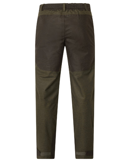 Pine Green Melange coloured Seeland Mens Quest Trousers on white background 