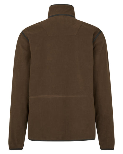 Grizzly Brown Demitasse Brown Coloured Seeland Mens Rogue Solid Reversible Fleece Jacket on white background 