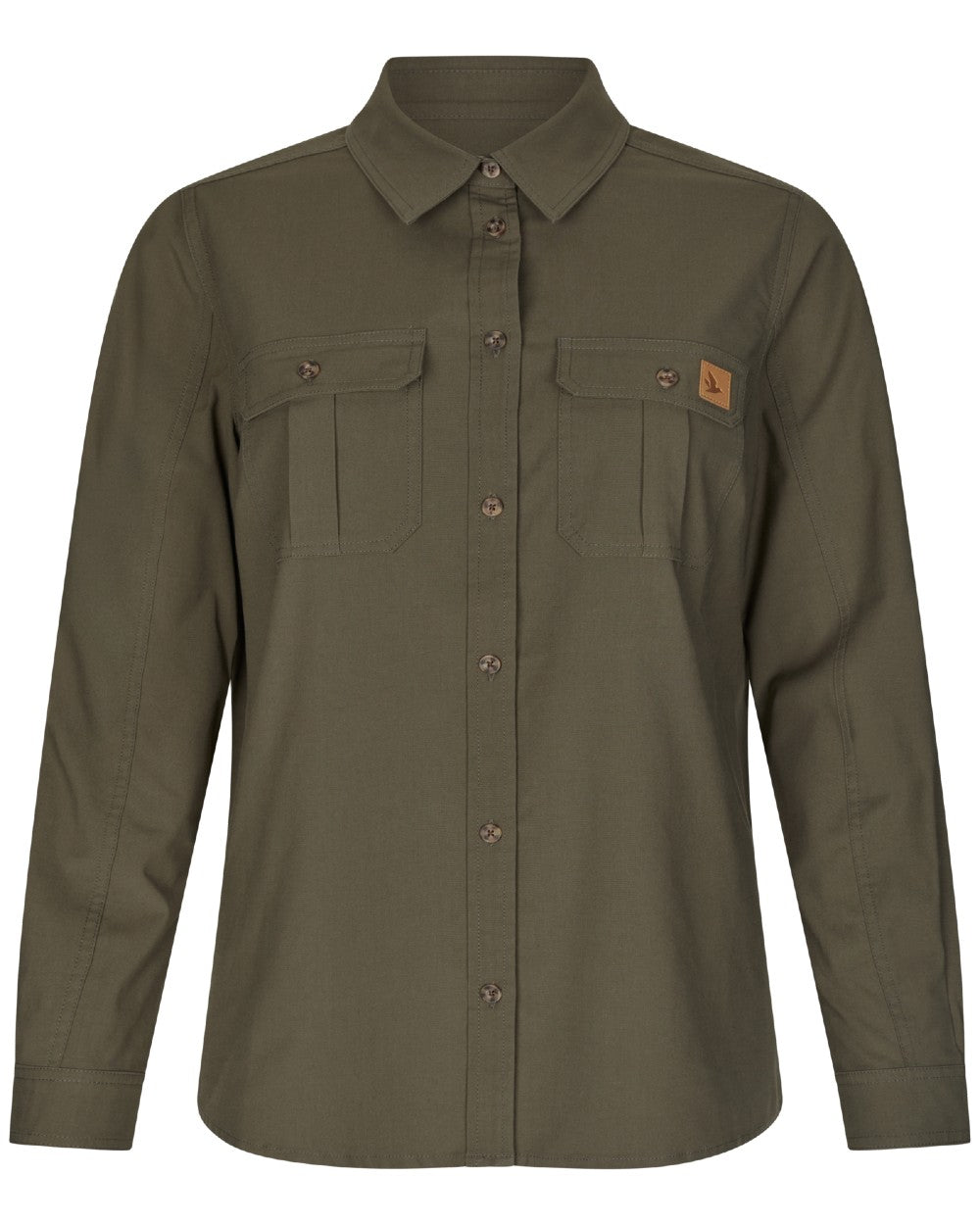 Grape Leaf coloured Seeland Mens Selous Ines Long Sleeve Cargo Shirt on white background 