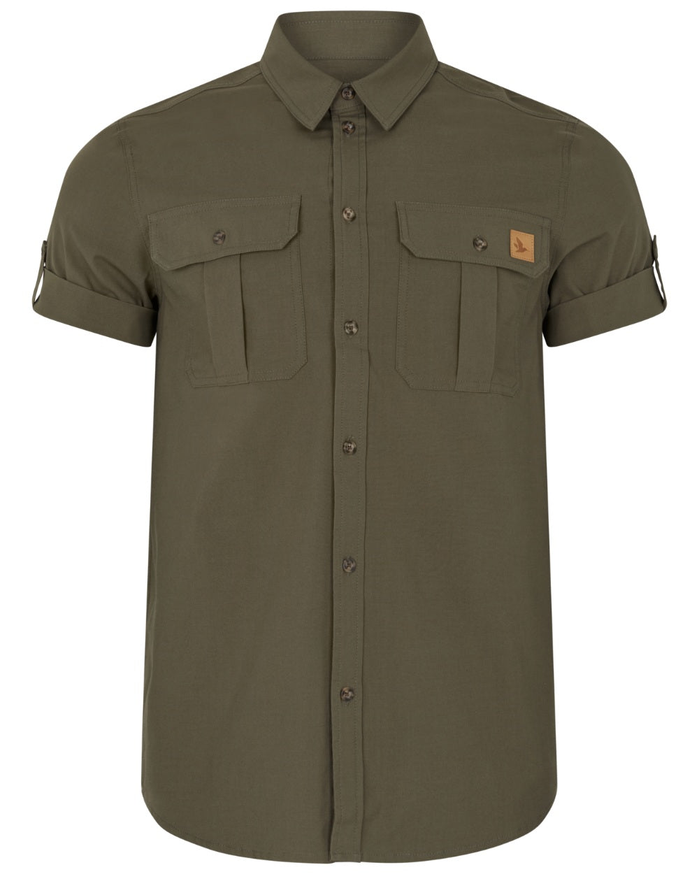 Grape Leaf coloured Seeland Mens Selous Short Sleeve Cargo Shirt on white background 