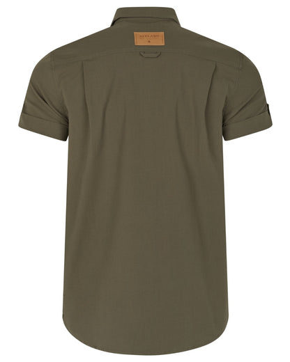 Grape Leaf coloured Seeland Mens Selous Short Sleeve Cargo Shirt on white background 