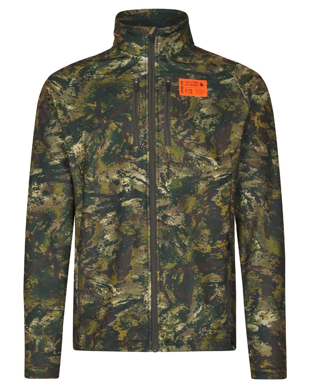 InVIS MPC Green Coloured Seeland Mens Tidal Camo Fleece Jacket on white background 