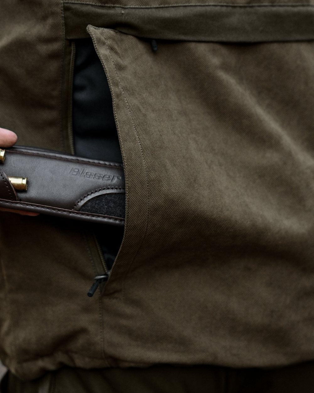 Grizzly Brown coloured Seeland Mens Ultimo Jacket on forest background 
