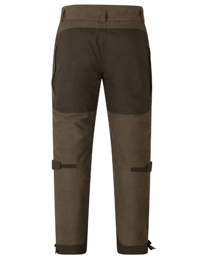 Grizzly Brown coloured Seeland Mens Ultimo Trousers on forest background 