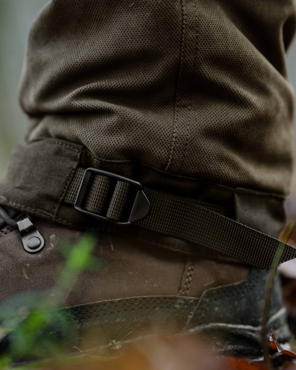 Grizzly Brown coloured Seeland Mens Ultimo Trousers on forest background 