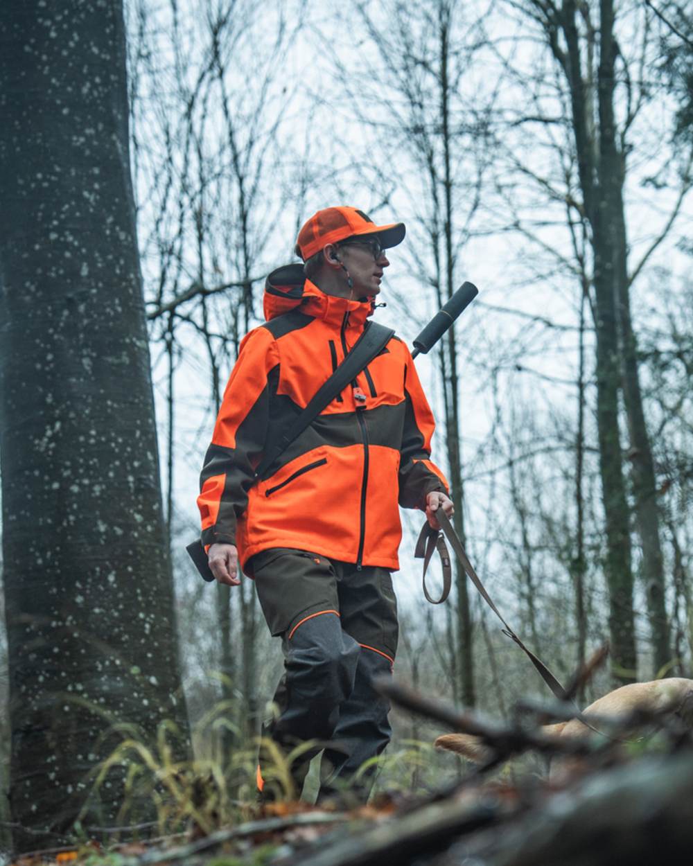Orange Blaze Coloured Seeland Mens Venture Serac Jacket on outdoor background 