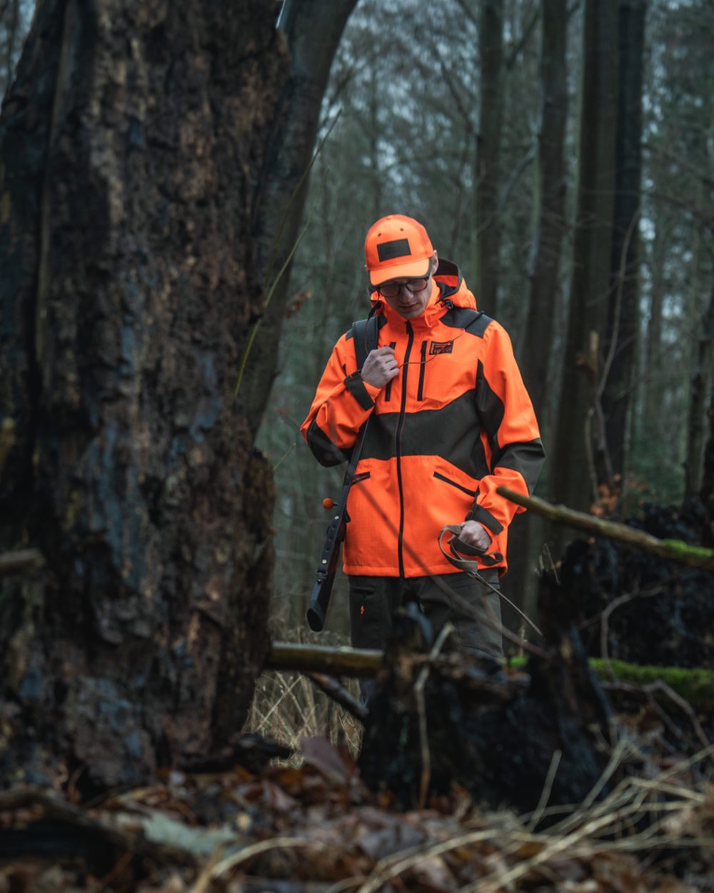 Orange Blaze Coloured Seeland Mens Venture Serac Jacket on outdoor background 