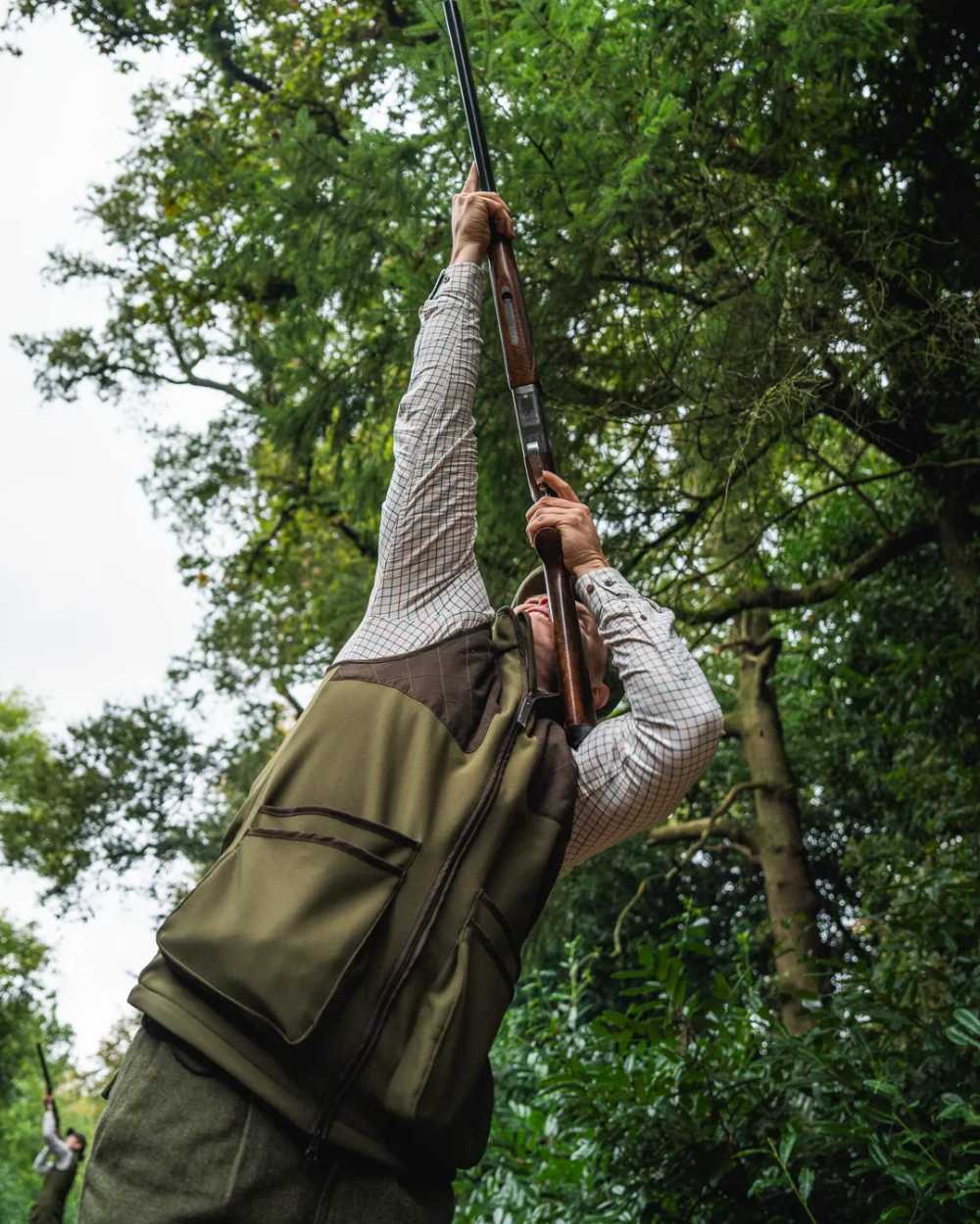 Light Pine Coloured Seeland Mens Wenlock Waistcoat on outdoor background 