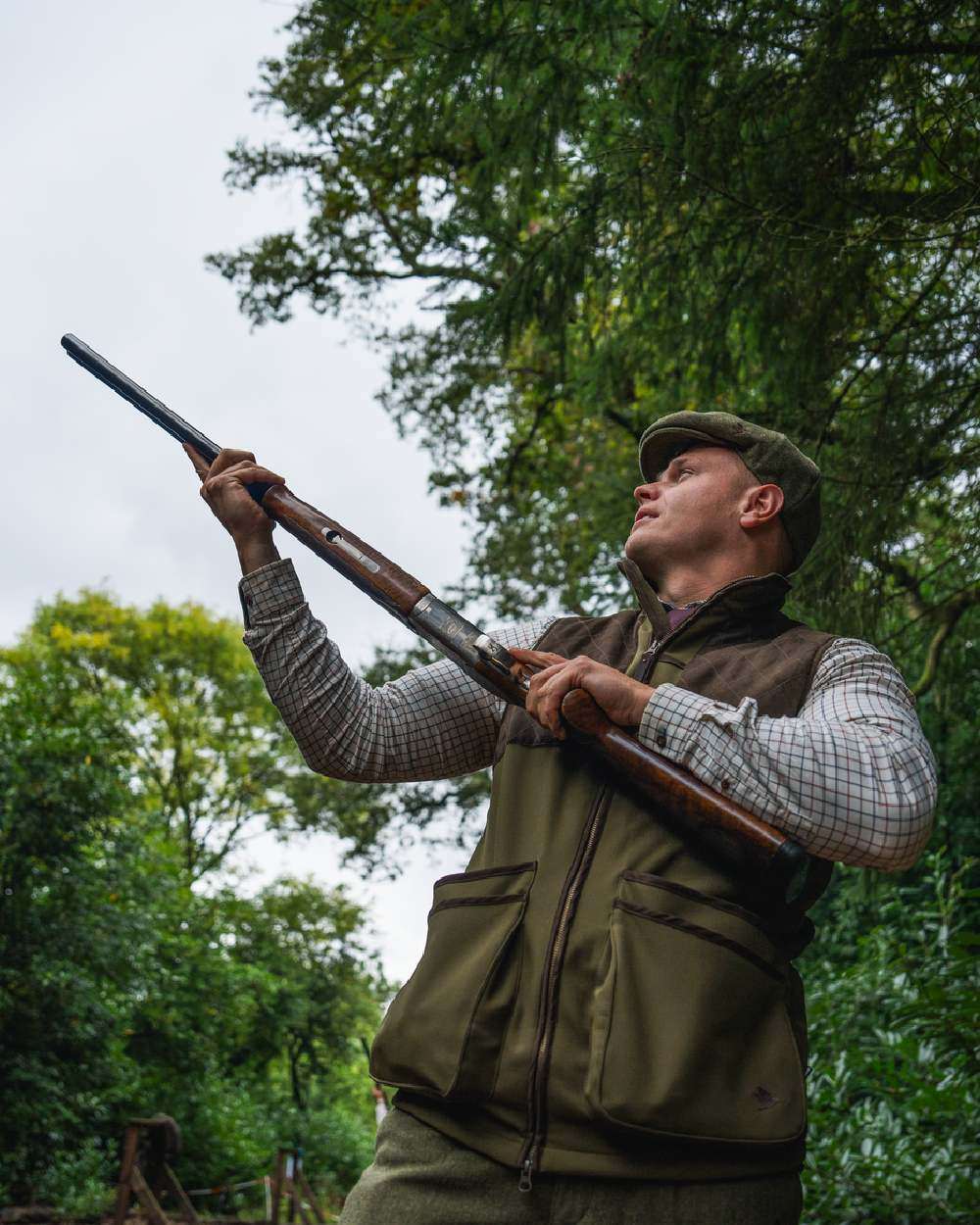 Light Pine Coloured Seeland Mens Wenlock Waistcoat on outdoor background 