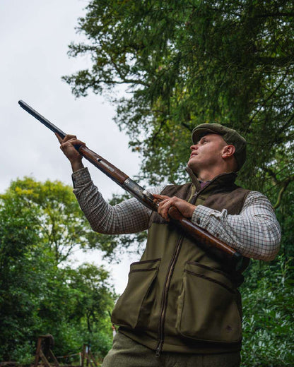 Light Pine Coloured Seeland Mens Wenlock Waistcoat on outdoor background 