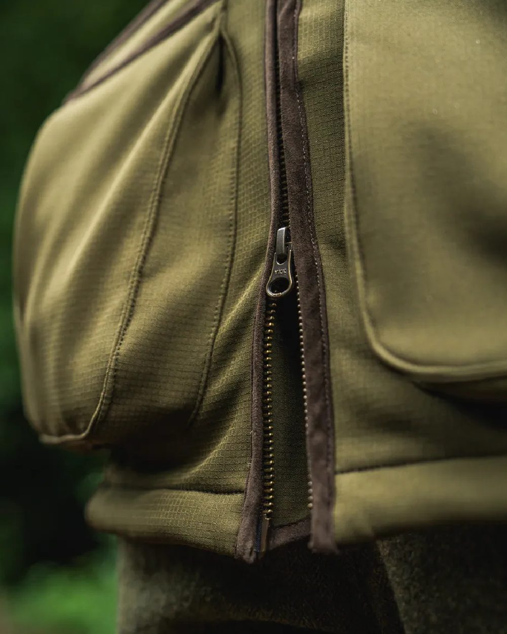 Light Pine Coloured Seeland Mens Wenlock Waistcoat on outdoor background 
