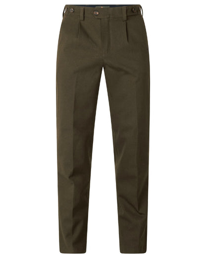 Shaded Olive coloured Seeland Mens Woodcock Royale Trousers on white background 