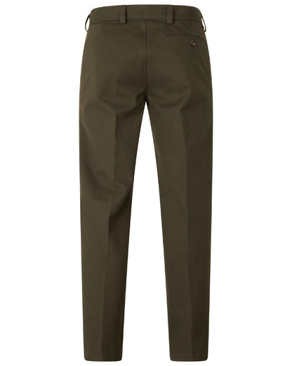Shaded Olive coloured Seeland Mens Woodcock Royale Trousers on white background 