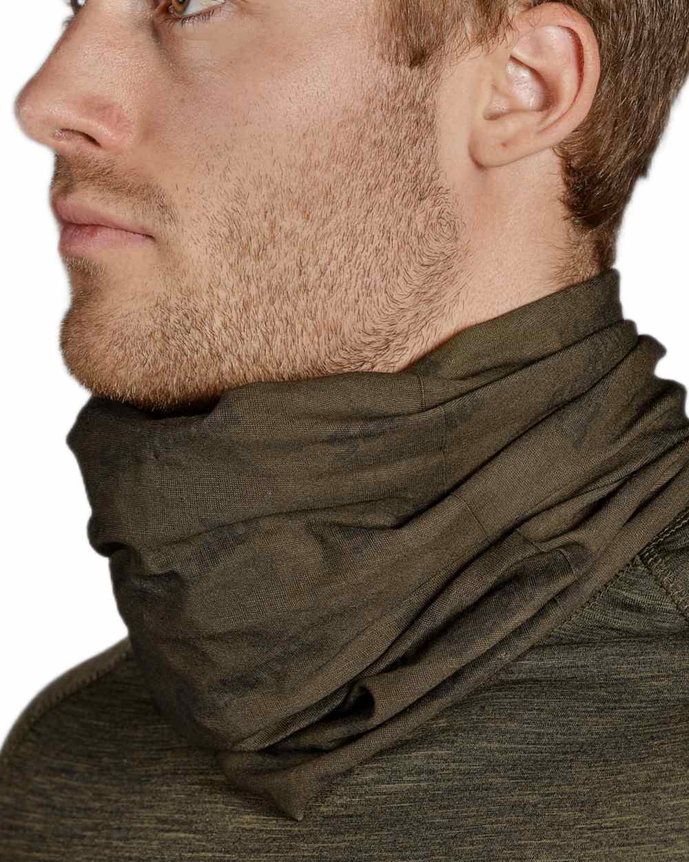 Pine Green InVis Orange Blaze Coloured Seeland Neck Gaiter 2 Pack on White background 