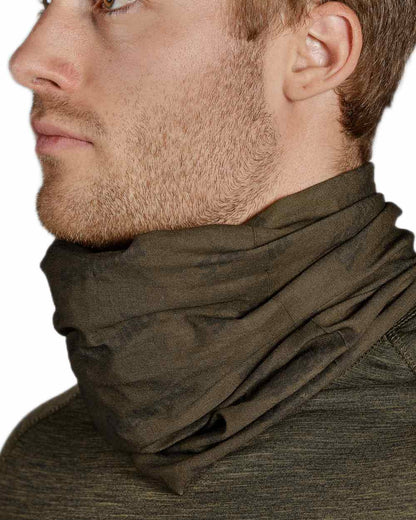 Pine Green InVis Orange Blaze Coloured Seeland Neck Gaiter 2 Pack on White background 