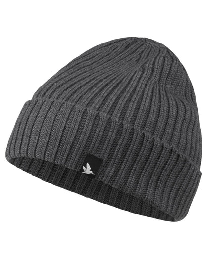 Grey Melange Coloured Seeland Norite Beanie on white background 